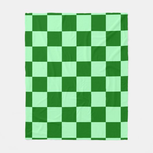 Grünes Karo-Quadrat nahtloses Muster Fleecedecke (Vorderseite)