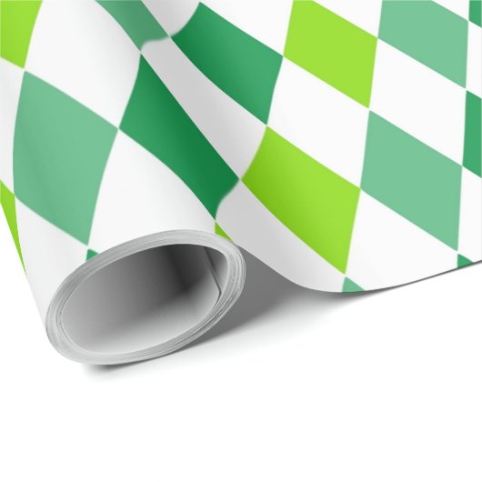 Grünes Karo St. Patrick's Day Wrapping Paper Geschenkpapier (Rolleneckpunkt)