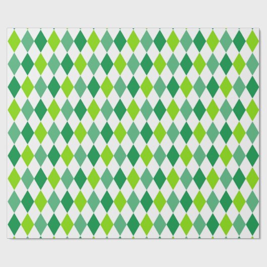 Grünes Karo St. Patrick's Day Wrapping Paper Geschenkpapier (Flach)
