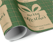 Grünes Karo-Weihnachtsfest-Muster -  Geschenkpapier (Rolleneckpunkt)