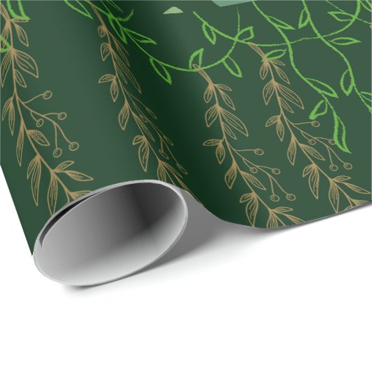 Grünes Kaskadengewächse Geschenkpapier (Rolleneckpunkt)