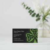 Grünes keltisches irische Geschäfts-Karte des Visitenkarte (Stehend Vorderseite)