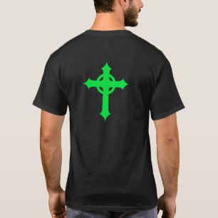 Grünes keltisches Kreuz Rückendesign Irisches Er T-Shirt