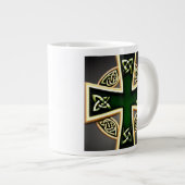 Grünes Keltisches Kreuz Tasse (Vorderseite Rechts)