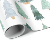 Grünes Kiefer-Weihnachtsgeschenk-Packpapier Geschenkpapier (Rolleneckpunkt)