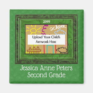 Grünes Kinderschuljahr mit Foto Magnet