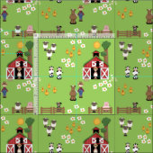 Grünes Kinderzimmer von Barnyard Farm Stoff (Kachel)