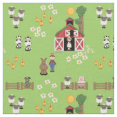 Grünes Kinderzimmer von Barnyard Farm Stoff (Nahaufnahme)