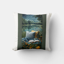 Grünes Kissen mit Druck 