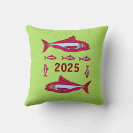 Grünes Kissen mit rotem Fisch 2025