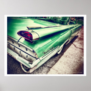 Grünes Klassiker-Auto-Rücklichterplakat Poster