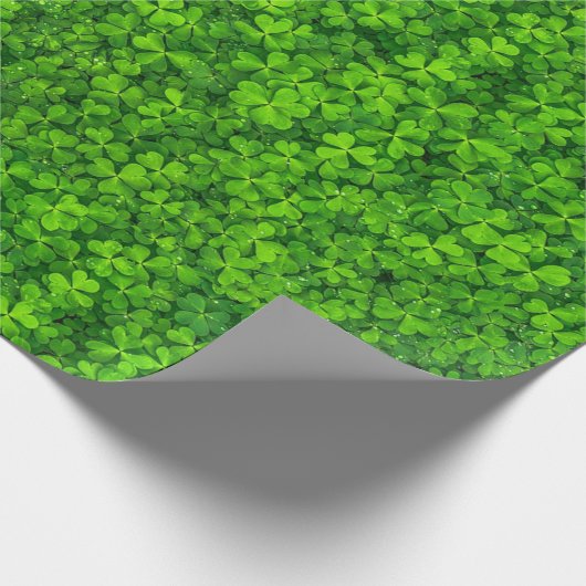 Grünes Klee-Packpapier Geschenkpapier (Ecke)