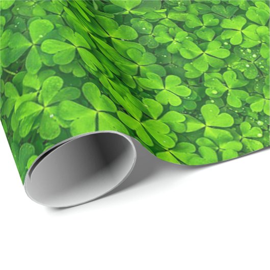 Grünes Klee-Packpapier Geschenkpapier (Rolleneckpunkt)