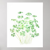 grünes Kleeblatt Aquarellkunst 2021 Poster (Vorne)