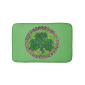 Grünes Kleeblatt auf keltischen Knochen Badematte (Vorderseite)
