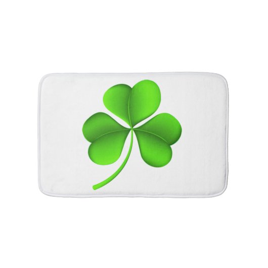 Grünes Kleeblatt auf weißem Hintergrund Badematte (Vorderseite)
