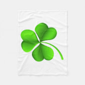 Grünes Kleeblatt auf weißem Hintergrund Fleecedecke (Vorderseite)