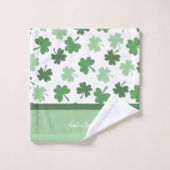 Grünes Kleeblatt Badhandtuch Set (Waschlappen)