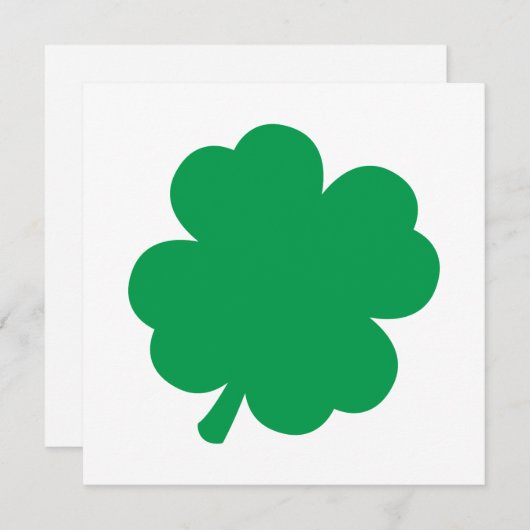 Grünes Kleeblatt Einladung (Vorne/Hinten)