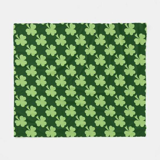 Grünes Kleeblatt Fleecedecke (Vorderseite (Horizontal))