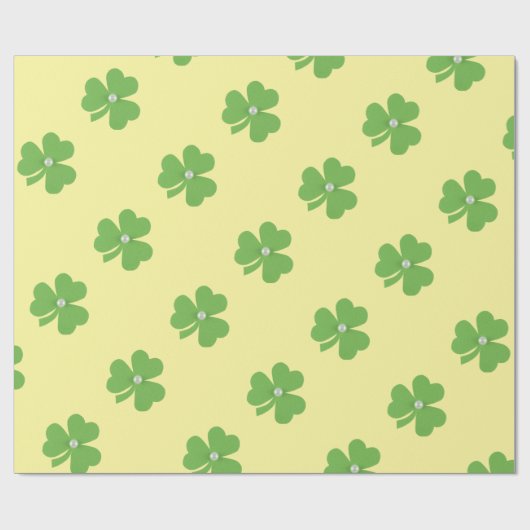 Grünes Kleeblatt für St. Patrick's Day Geschenkpapier (Flach)