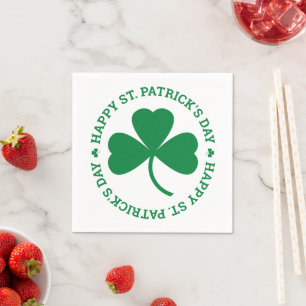 Grünes Kleeblatt-glücklichen St Patrick TagesPar Serviette