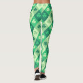Grünes Kleeblatt-glücklicher St. Patricks Day-Spaß Leggings (Rückseite)