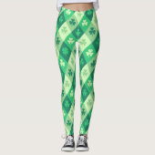 Grünes Kleeblatt-glücklicher St. Patricks Day-Spaß Leggings (Vorderseite)