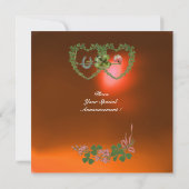 GRÜNES KLEEBLATT HERZEN MONOGRAMM weiß, orange Ankündigung (Rückseite)