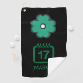 Grünes Kleeblatt Klee für St. Patrick's DayGol Golfhandtuch (Insitu)
