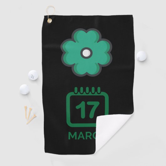 Grünes Kleeblatt Klee für St. Patrick's DayGol Golfhandtuch (Insitu)