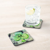 Grünes Kleeblatt Klee mit Ihrem Monogramm Getränkeuntersetzer (Rechte Seite)