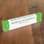 Grünes Kleeblatt-Klee-Muster-St. Patricks Day Namensplakette (Seite)