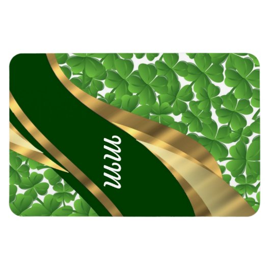 Grünes Kleeblatt Magnet (Horizontal)