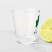 Grünes Kleeblatt mit Ihrem Namen Schnapsglas (Links)