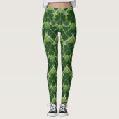 Grünes Kleeblatt mit Streifen St Patrick's Day Leggings (Vorderseite)