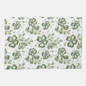Grünes Kleeblatt-Muster • St. Patrick’s Day Geschirrtuch (Horizontal)