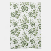 Grünes Kleeblatt-Muster • St. Patrick’s Day Geschirrtuch (Vertikal)