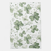 Grünes Kleeblatt-Muster • St. Patrick’s Day Geschirrtuch (Vertikal)