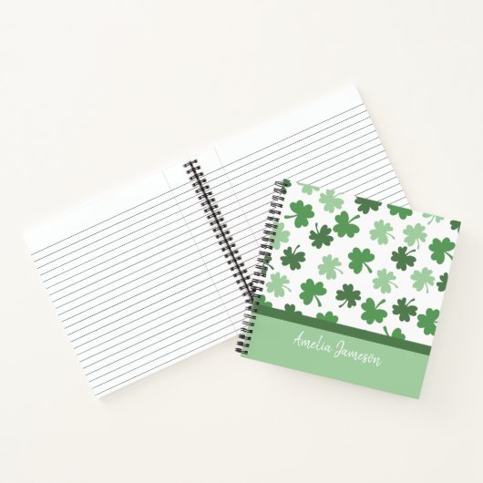 Grünes Kleeblatt Notizblock (Innenseite)
