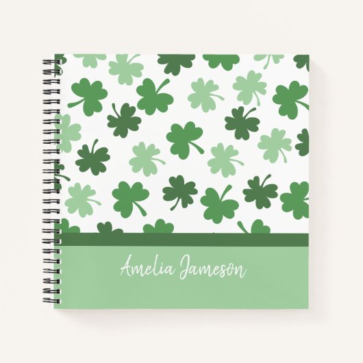 Grünes Kleeblatt Notizblock (Vorderseite)