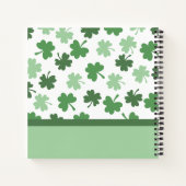 Grünes Kleeblatt Notizblock (Rückseite)