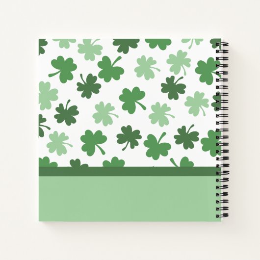 Grünes Kleeblatt Notizblock (Rückseite)