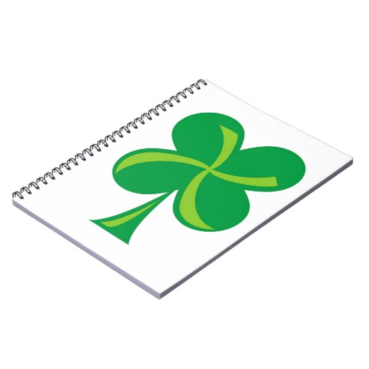 Grünes Kleeblatt Notizblock (Linke Seite)