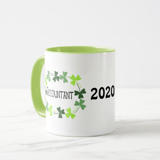 Grünes Kleeblatt Oval Tasse (Vorderseite Links)