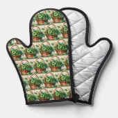 Grünes Kleeblatt Oven Mitt und Pot Holder Ofenhandschuh (Vorderseite/Rückseite)
