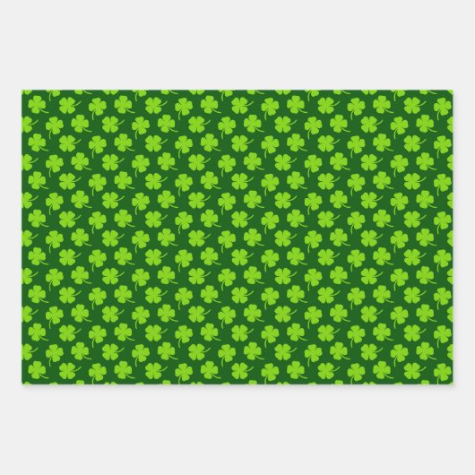 Grünes Kleeblatt: Patrick's Day Wrapping Paper Geschenkpapier Set (Vorderseite 3)