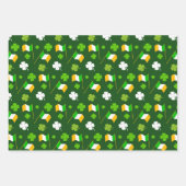 Grünes Kleeblatt: Patrick's Day Wrapping Paper Geschenkpapier Set (Vorderseite 2)