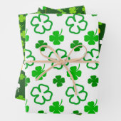 Grünes Kleeblatt: Patrick's Day Wrapping Paper Geschenkpapier Set (Beispiel)