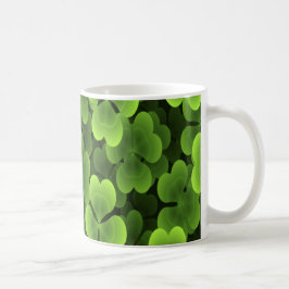 Grünes Kleeblatt-Pflanzen-Muster Kaffeetasse